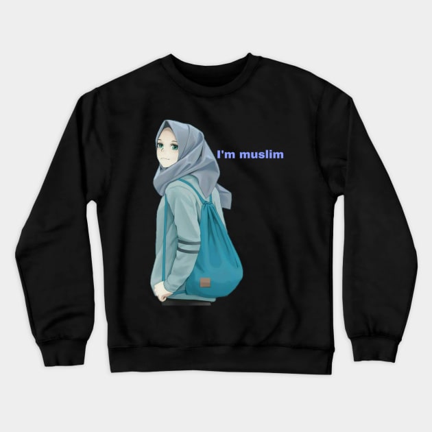 Muslim anime design Crewneck Sweatshirt by Superboydesign